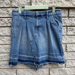 Upcycled Mini Midi Denim Skirt Size 6/Small